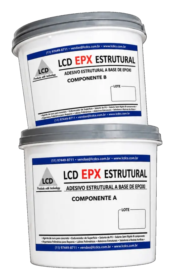 Embalagens dos componentes A e B do LCD EPX Estrutural